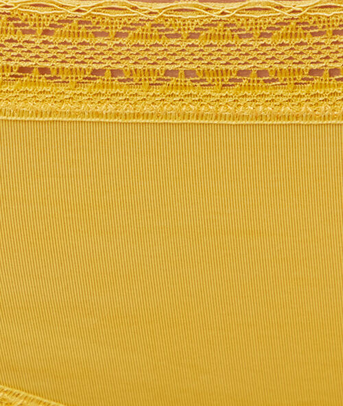 Culotte microfibre, bords dentelle anis.