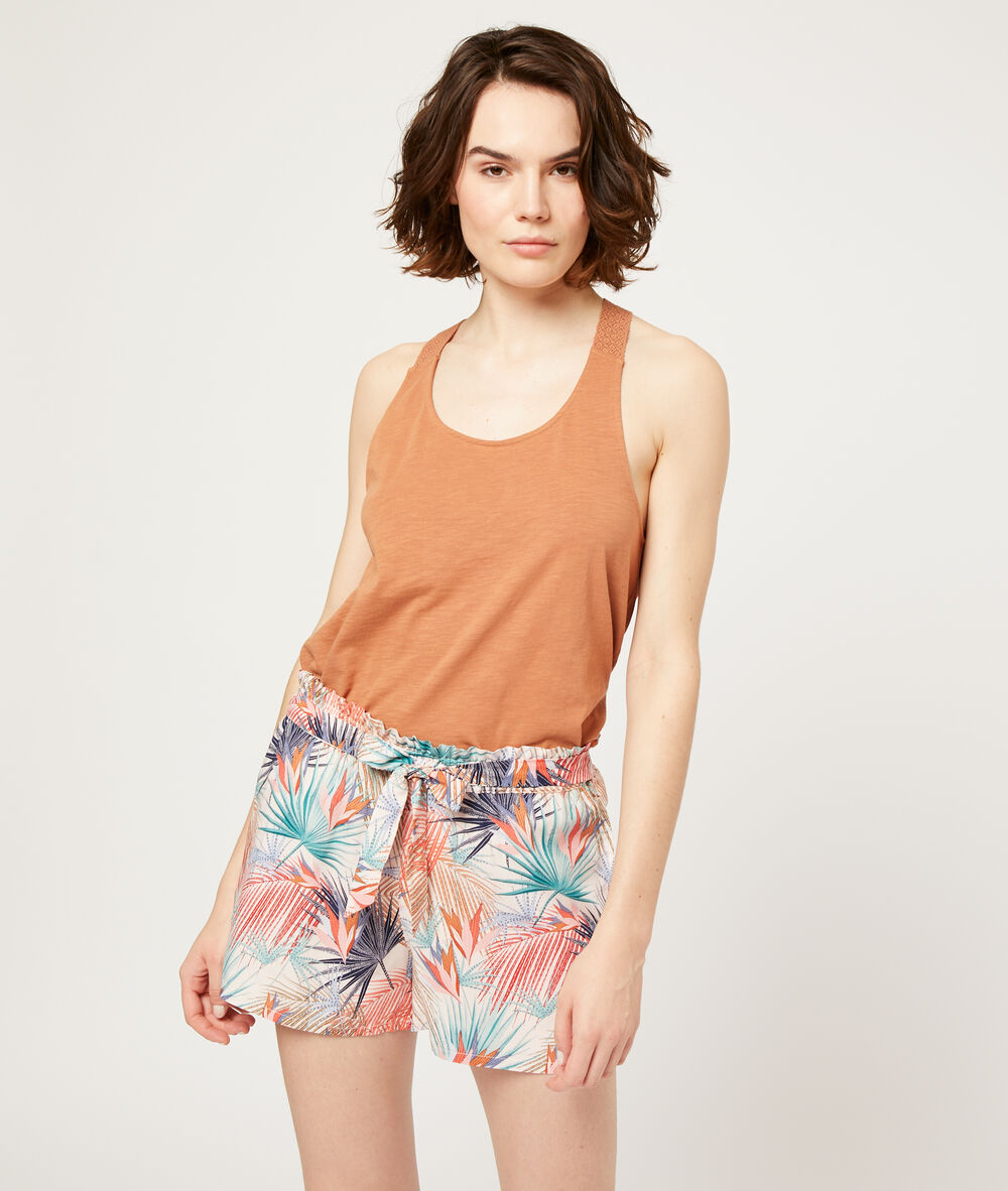 Short imprimé ecru.