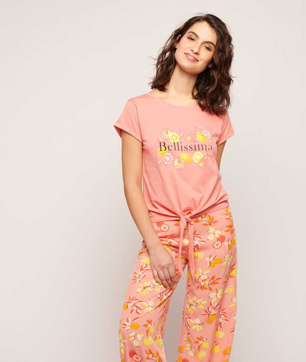 T-shirt à nouer imprimé "Bellissima" T-shirt à nouer imprimé "Bellissima";${refinementColor}