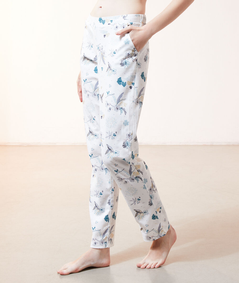 Pantalon de pyjama imprimé ecru.