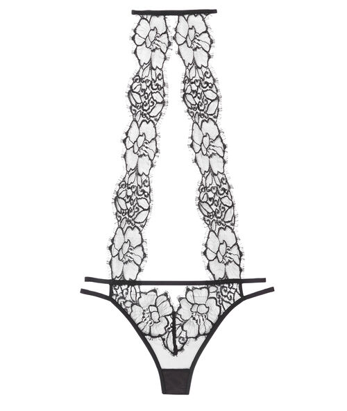Body dentelle guipure noir.