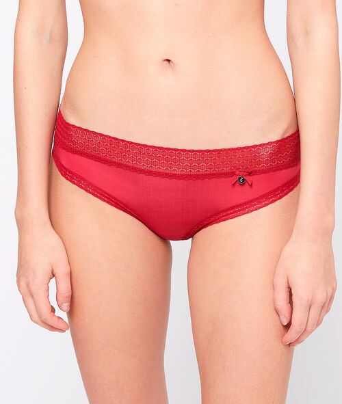 Hipster en microfibre, bords dentelle Hipster en microfibre, bords dentelle