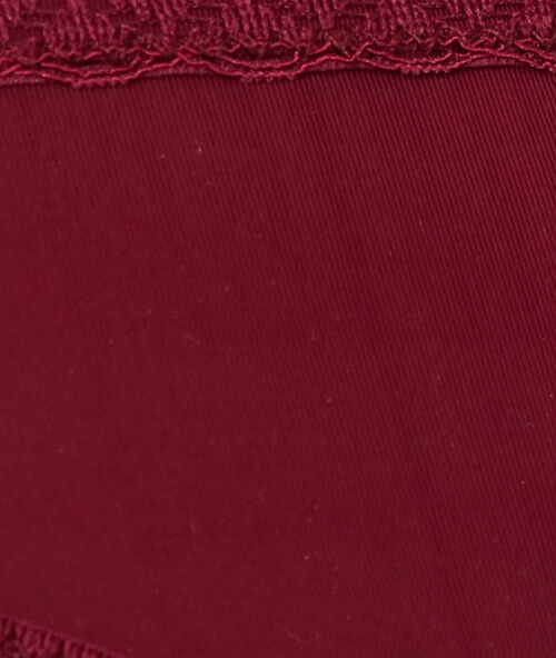 Culotte microfibre, bords dentelle prune.