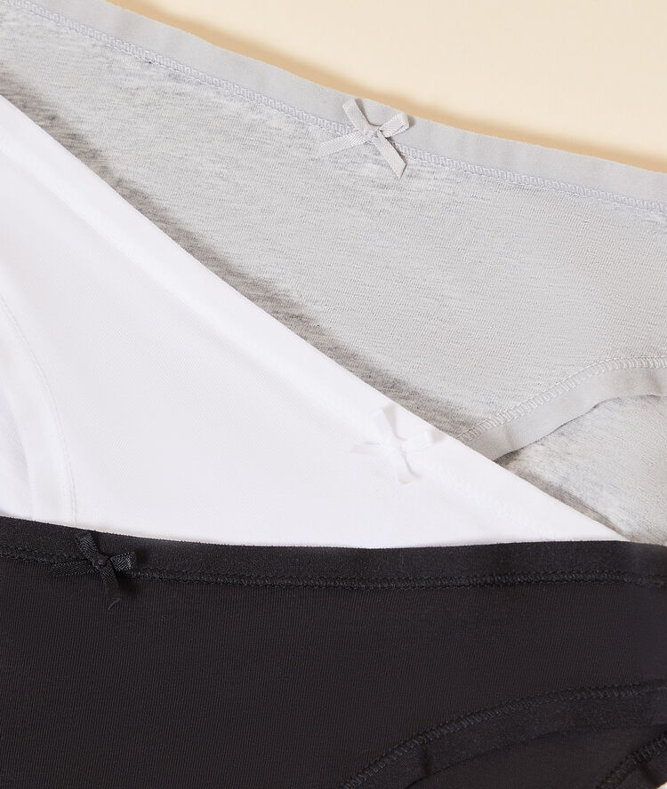 Lot de 3 culottes gris / noir / blanc.