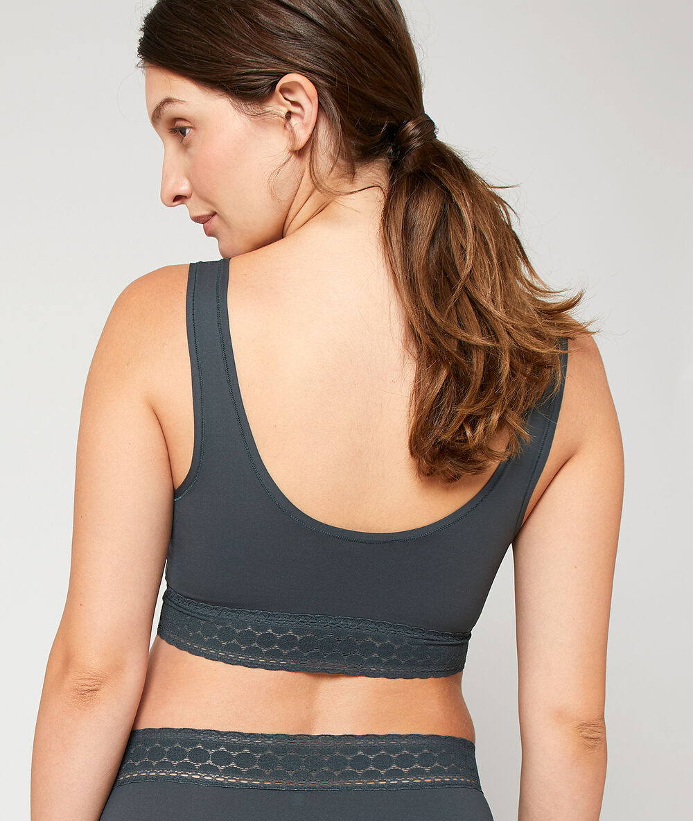 Brassière en microfibre kaki.