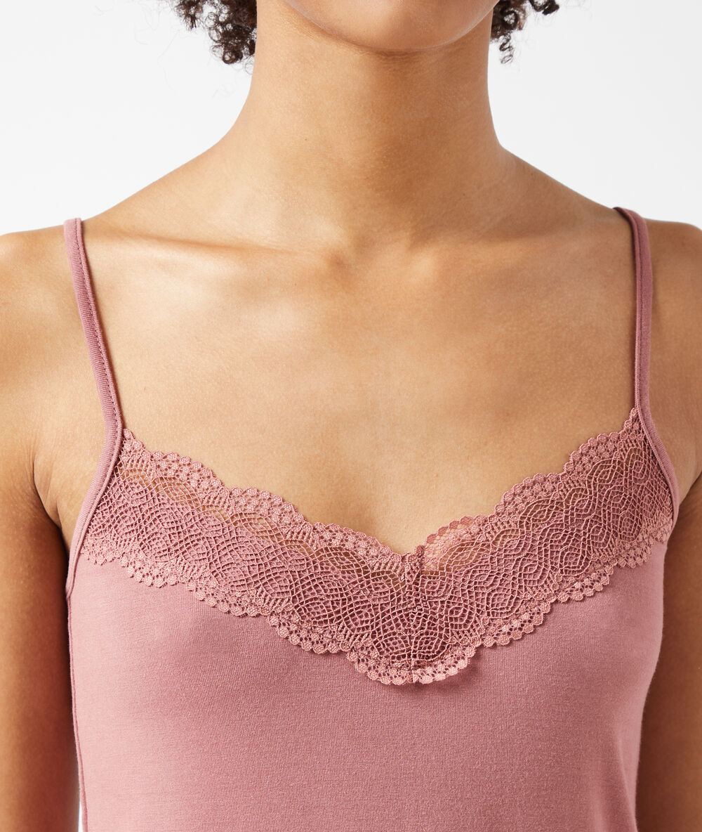 Caraco détails dentelle blush.
