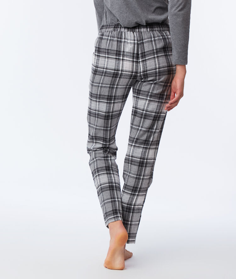 Pantalon à carreaux anthracite.