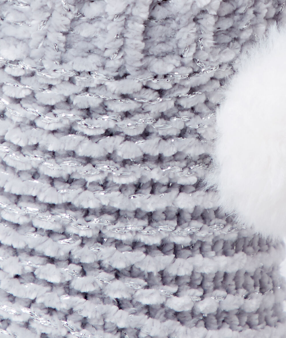 Chausettes homewear à pompon gris.