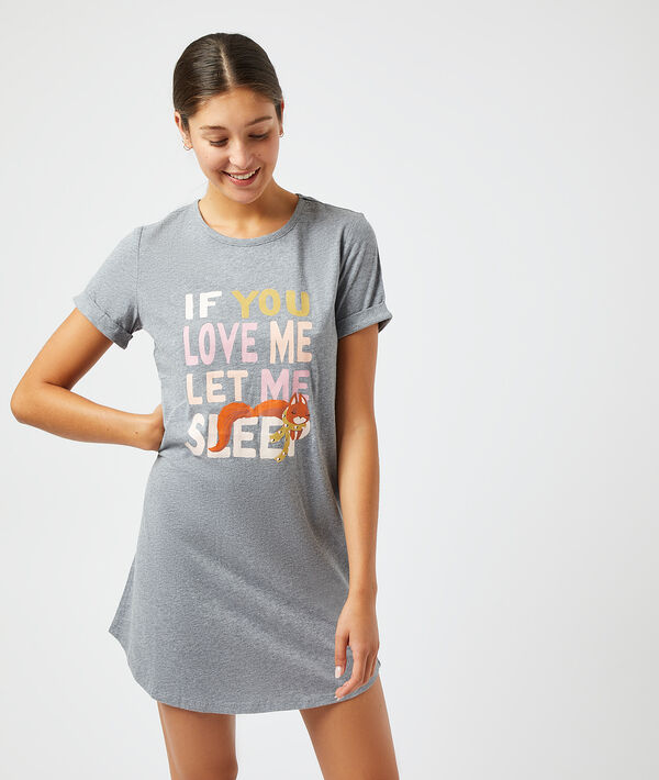 Chemise de nuit "If you love me let me sleep" Chemise de nuit "If you love me let me sleep";${refinementColor}