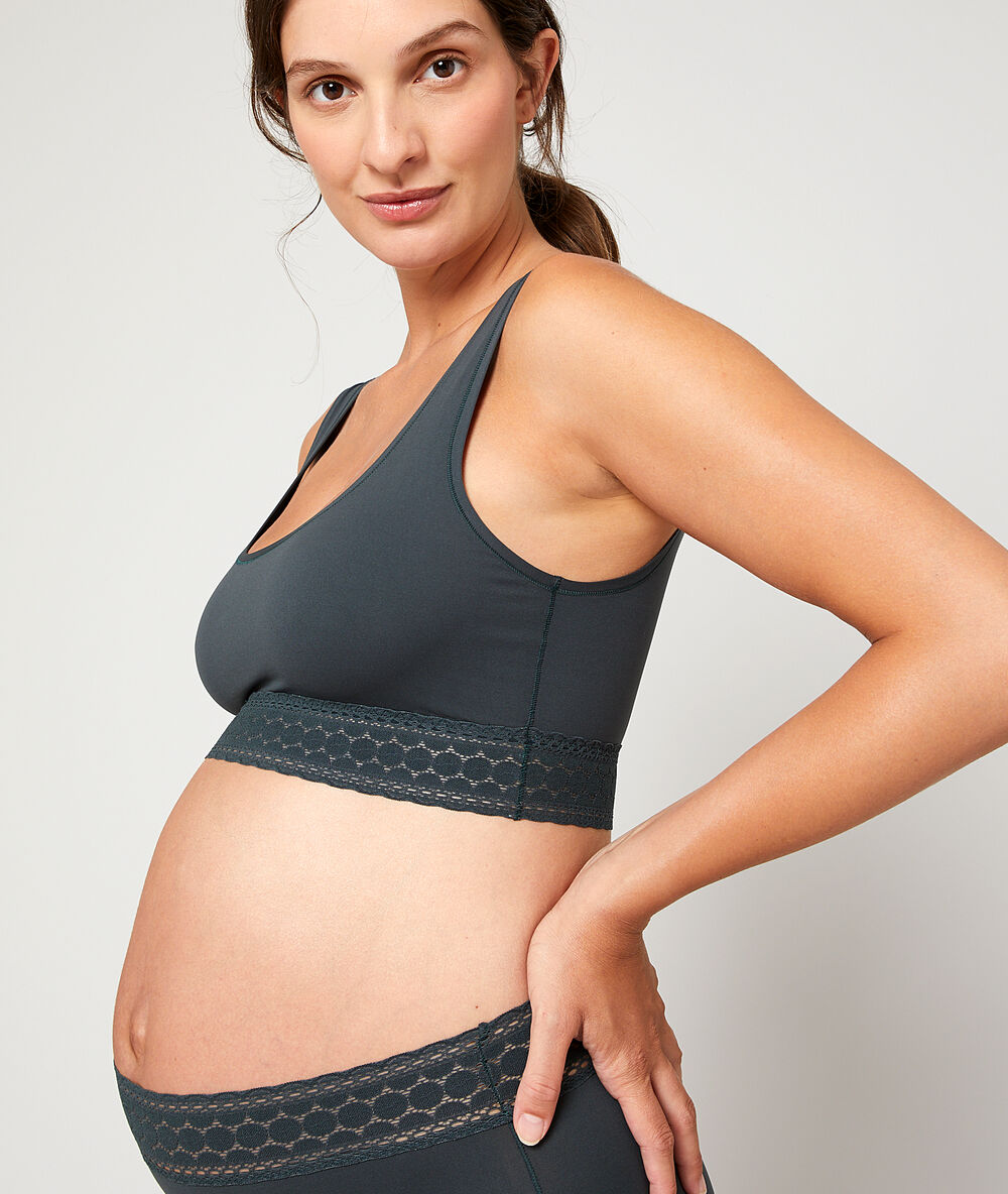 Brassière en microfibre kaki.