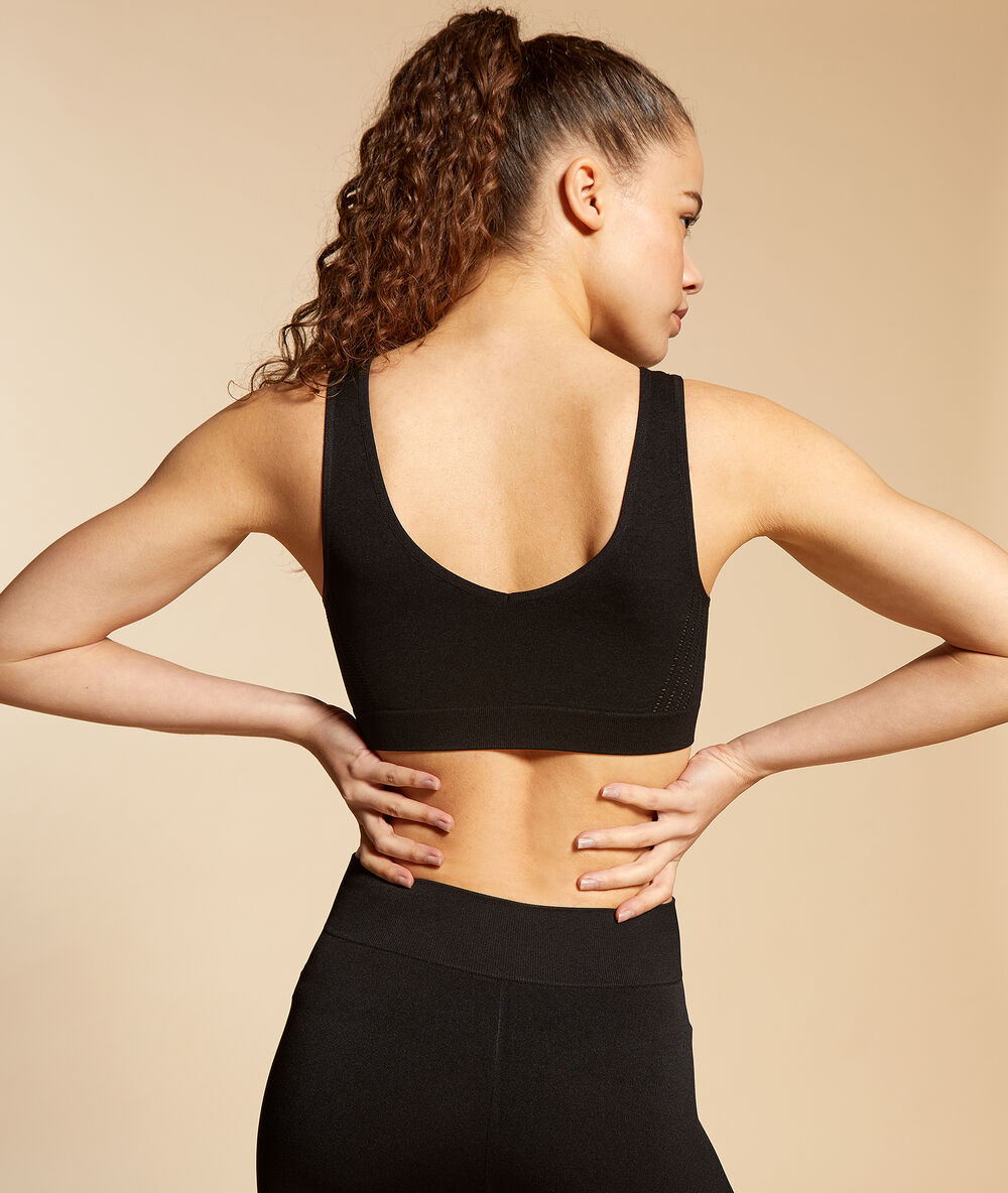 Brassière de training seamless- maintien médium noir.