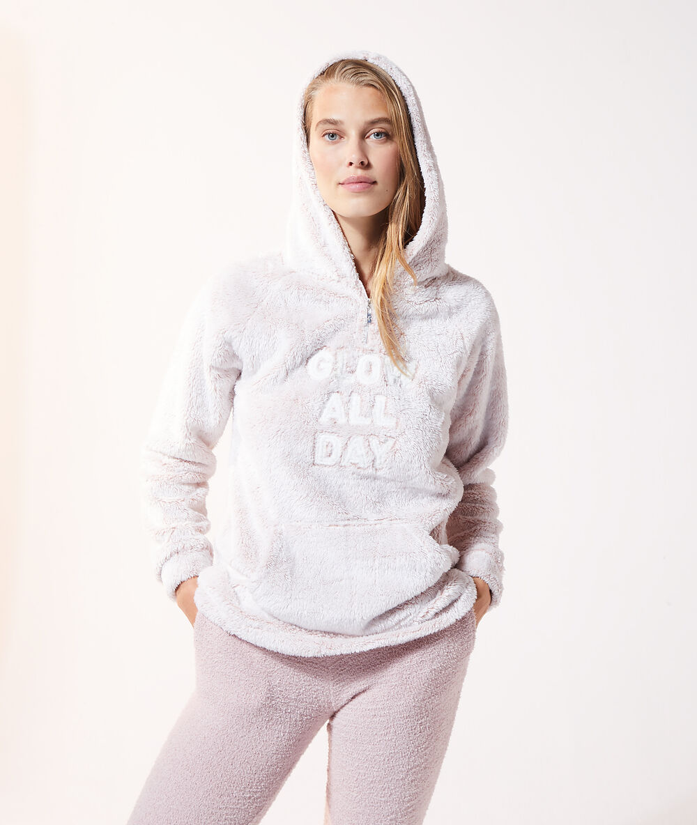 Sweatshirt pilou pilou "shine all night" rose.
