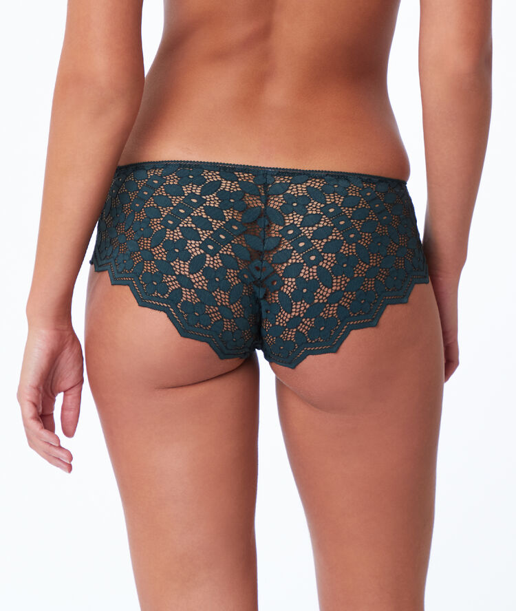 Shorty en dentelle vert.