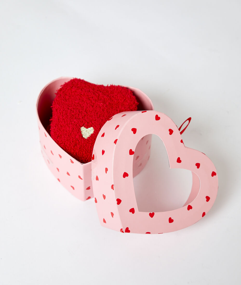 Chaussettes homewear rouge.