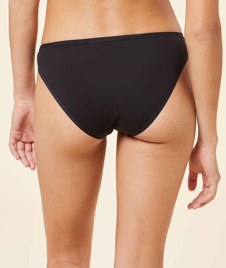 Lot de 3 culottes en coton noir.