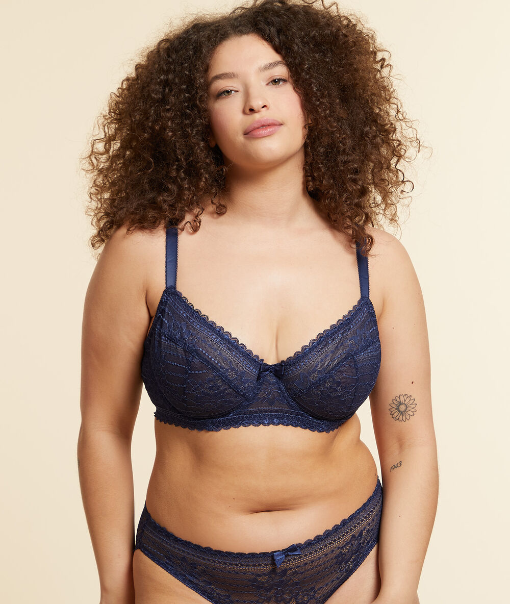 Soutien-gorge corbeille sans coques marine.