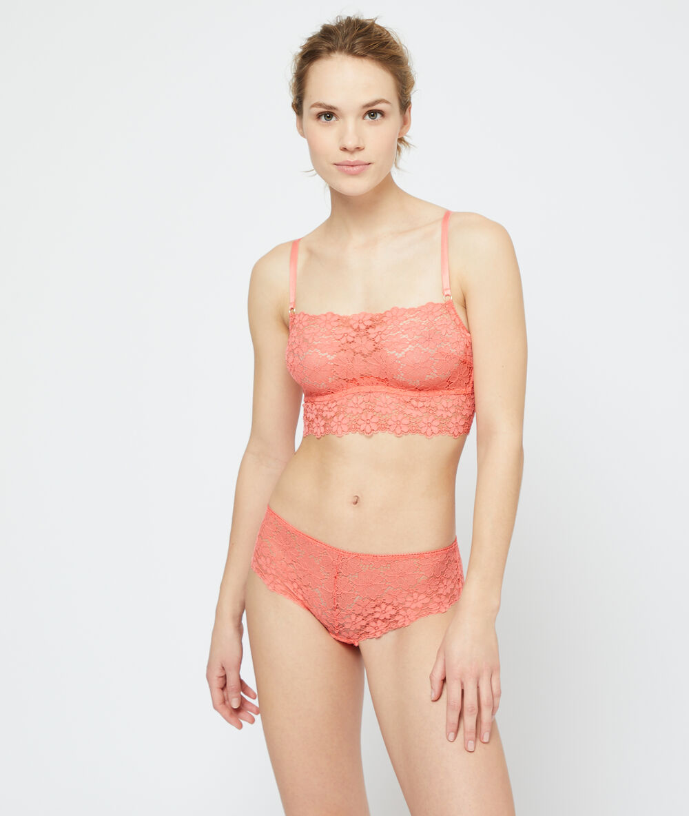 Soutien-gorge corbeille corail.