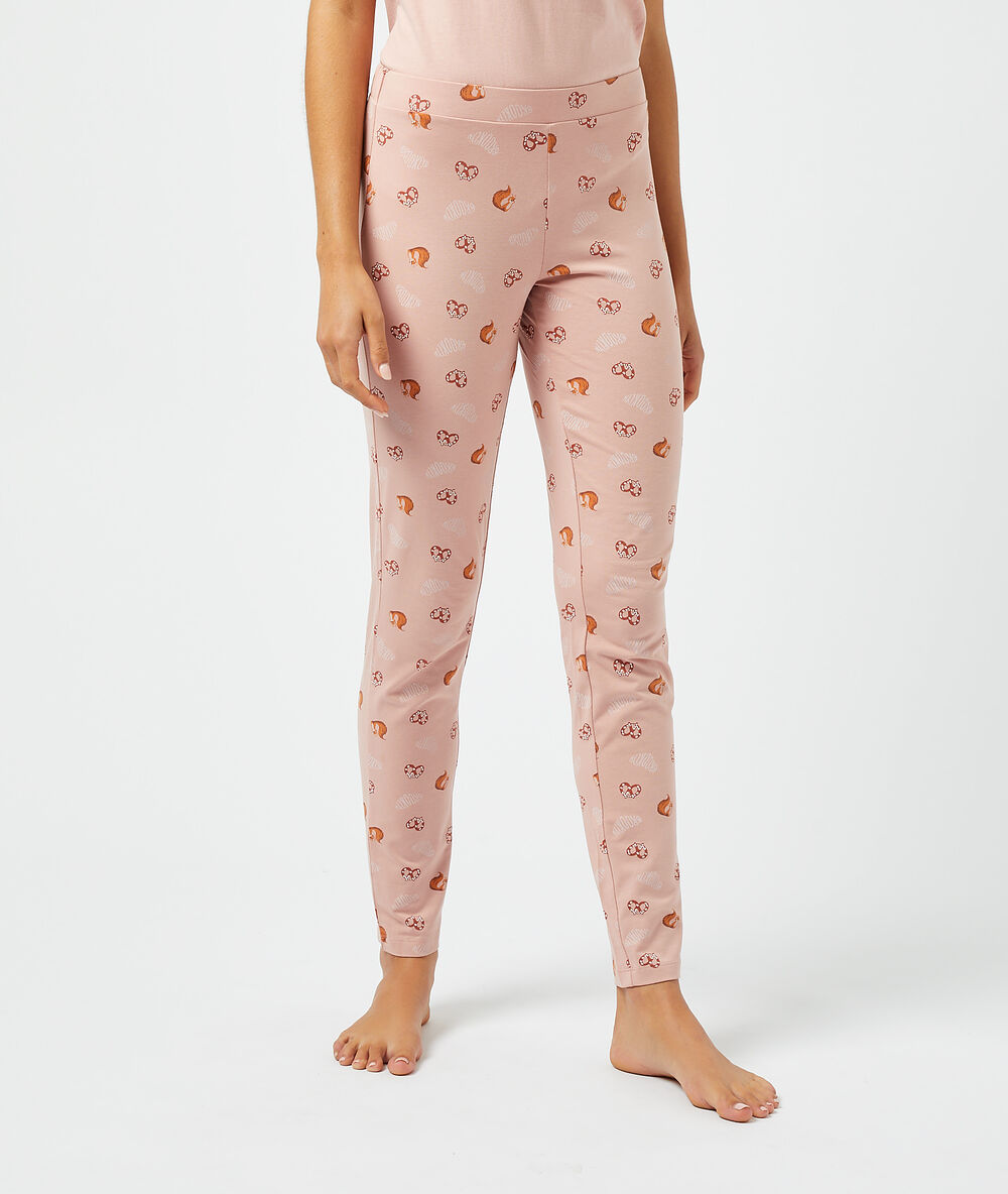 Pantalon imprimé rose.