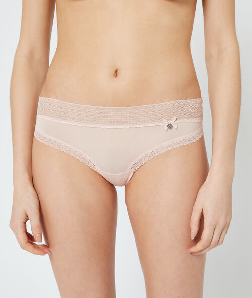 Hipster en microfibre, bords dentelle Hipster en microfibre, bords dentelle