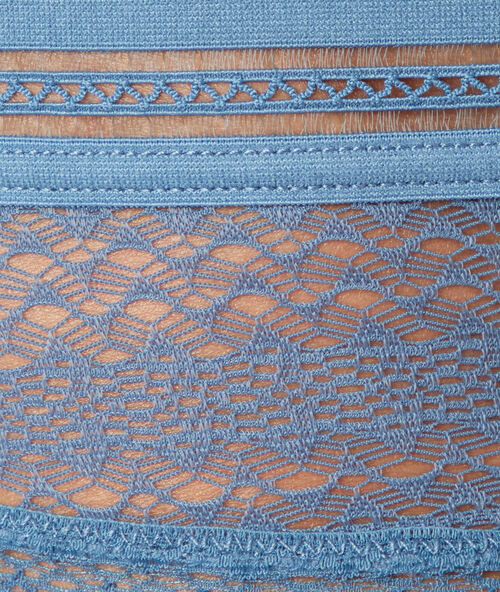 Hipster ajouré en microfibre bleu.