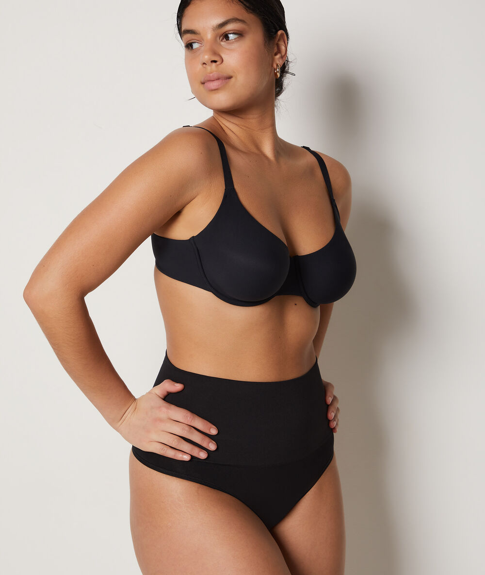 String taille haute - maintien médium noir.