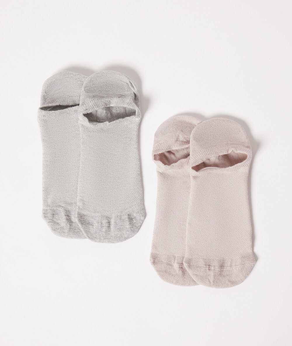 2 paires de socquettes argente.