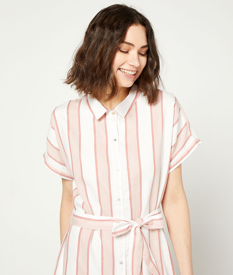 Chemise de nuit à nouer rose.