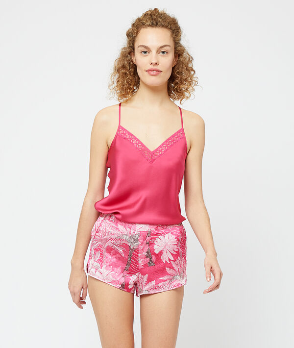 Short satiné imprimé fleuri Short satiné imprimé fleuri;${refinementColor}
