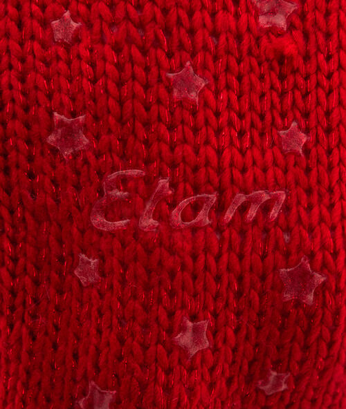 Chaussettes d'intérieur fourrées rouge.