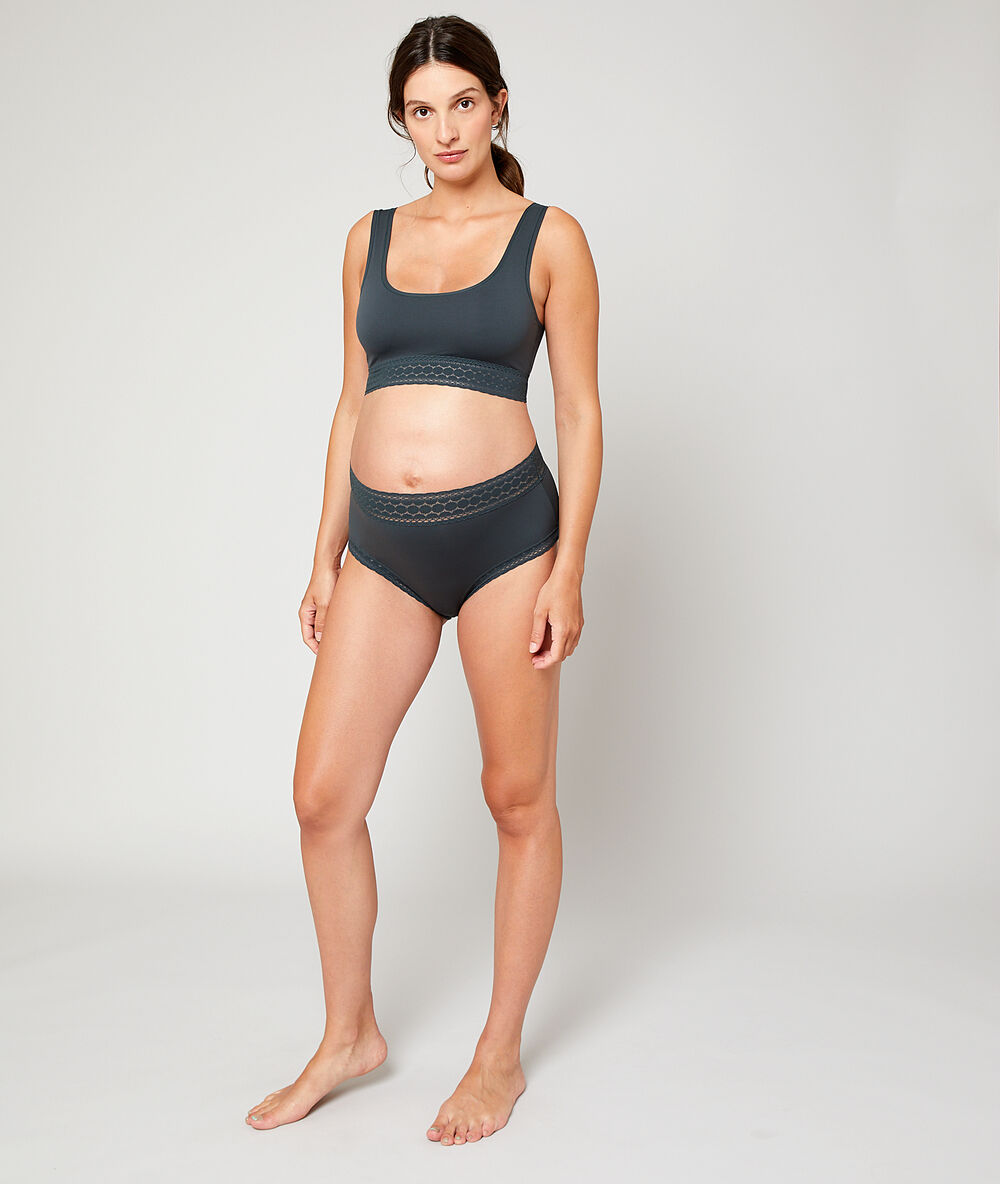 Brassière en microfibre kaki.