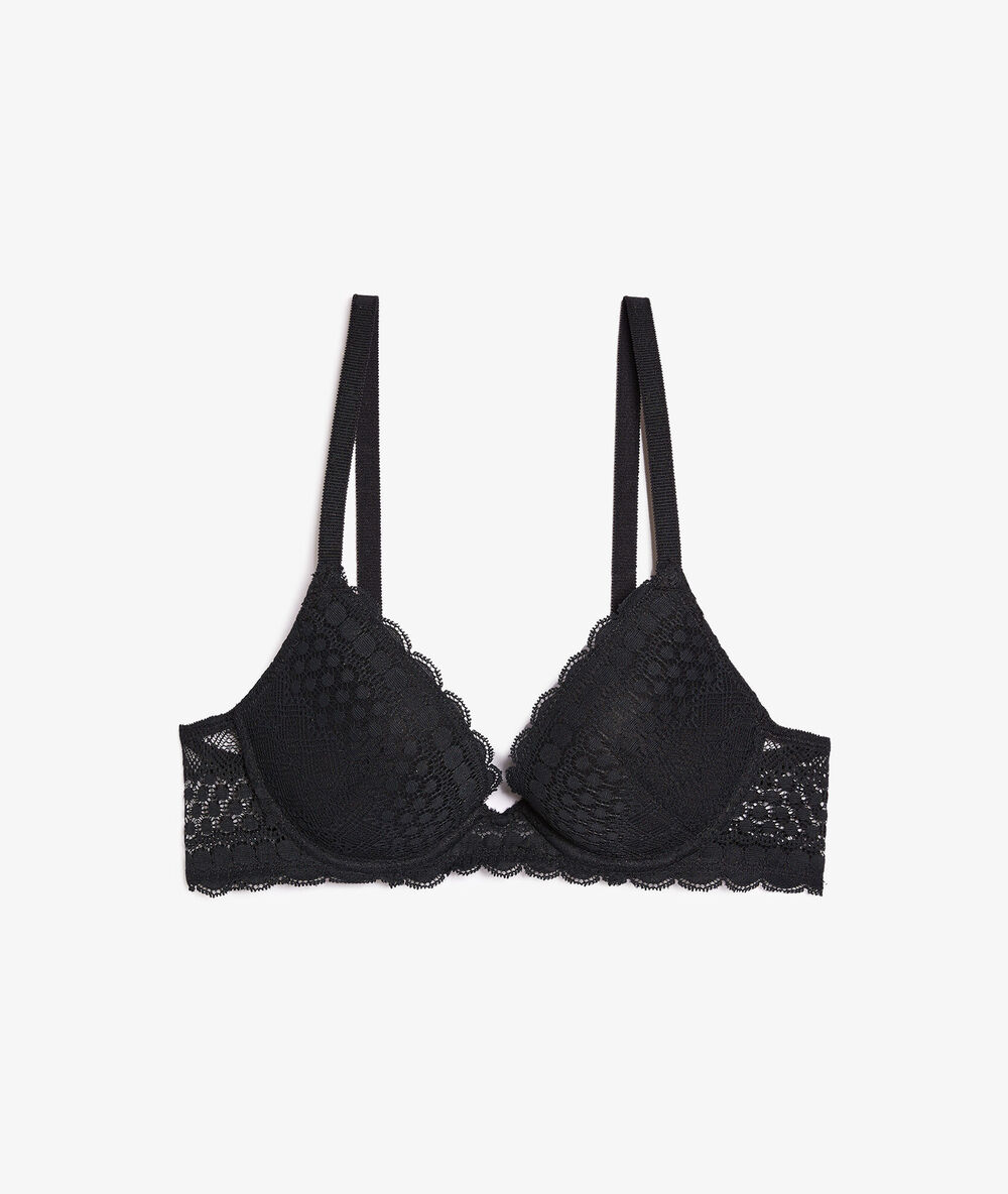 Soutien-gorge n°2 - push-up plongeant noir.