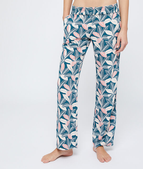 Pantalon imprimé feuillage Pantalon imprimé feuillage;${refinementColor}
