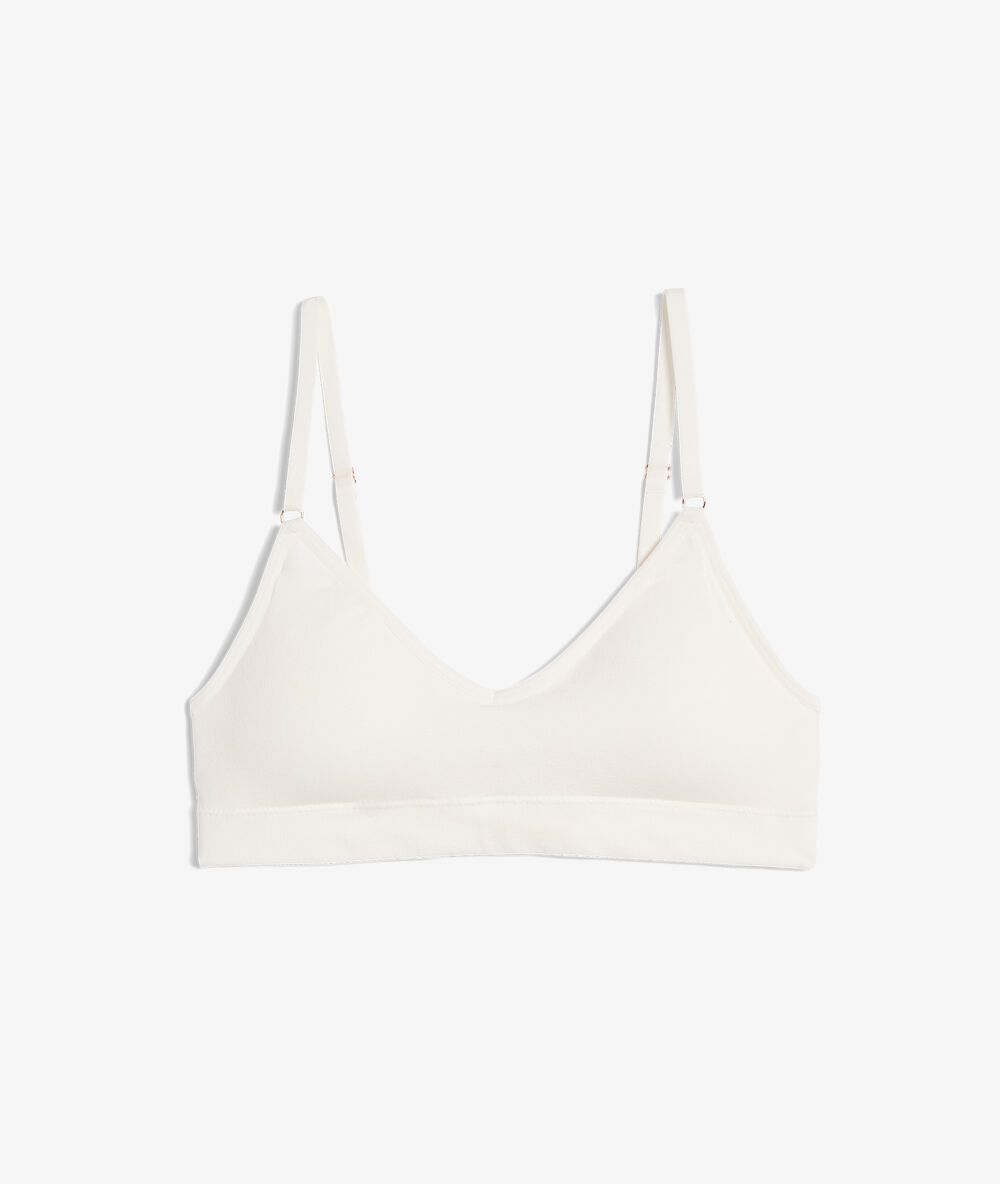 Brassière seamless, pads amovibles ecru.