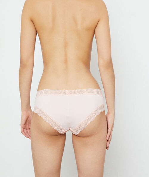 Shorty bords dentelle graphique blush.
