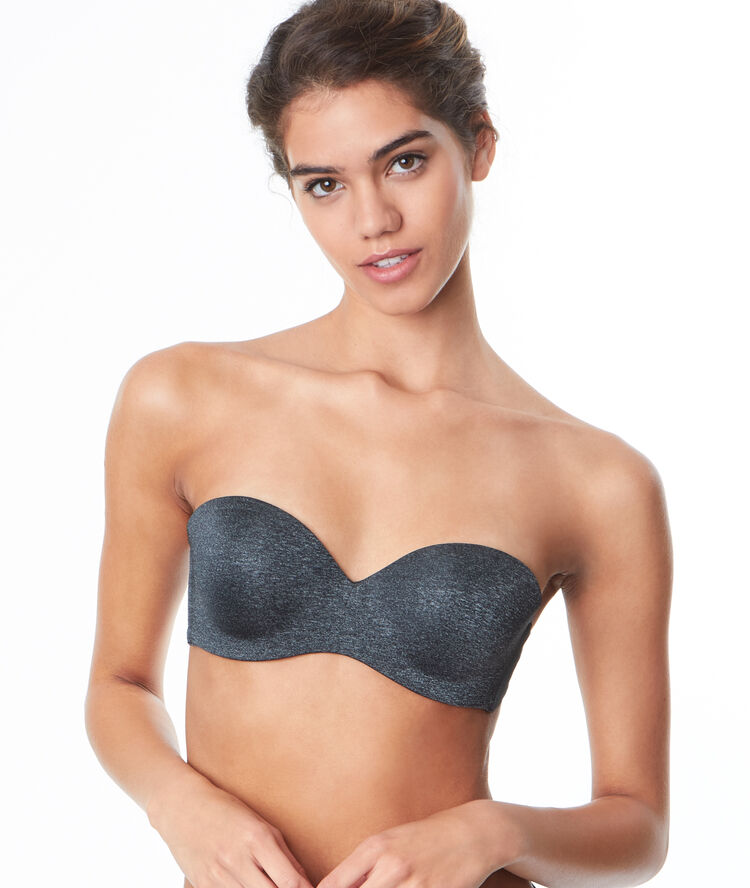 Bandeau push-up, bonnet b anthracite.