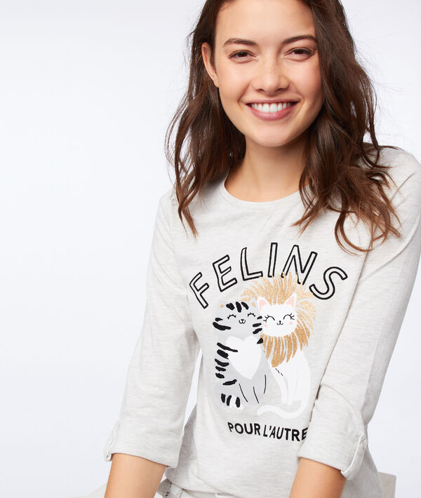 T-shirt manches longues "Félins pour l'autre" T-shirt manches longues "Félins pour l'autre";${refinementColor}