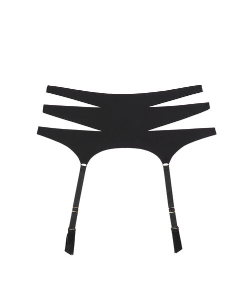 Porte-jarretelles néoprène noir.
