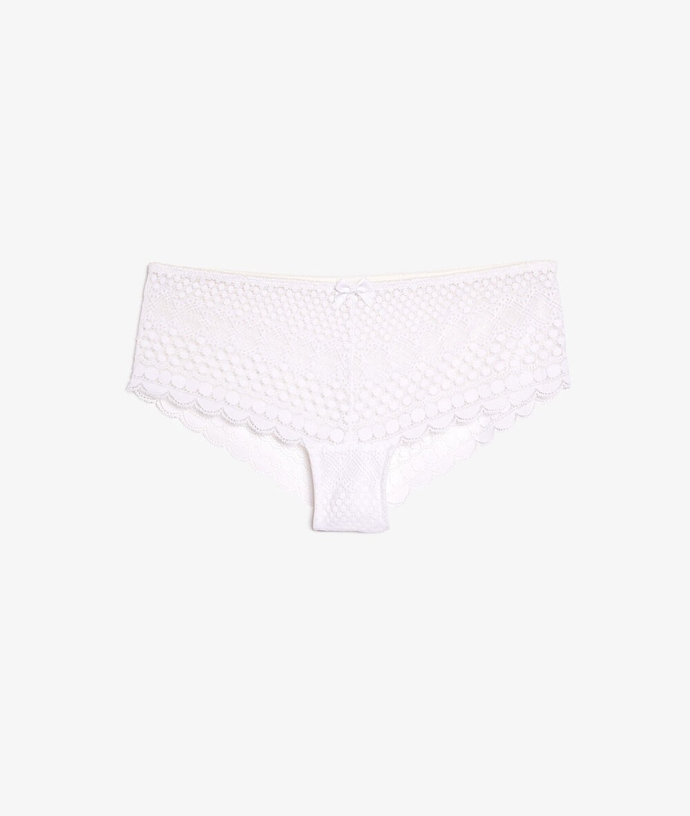 Shorty en dentelle blanc.
