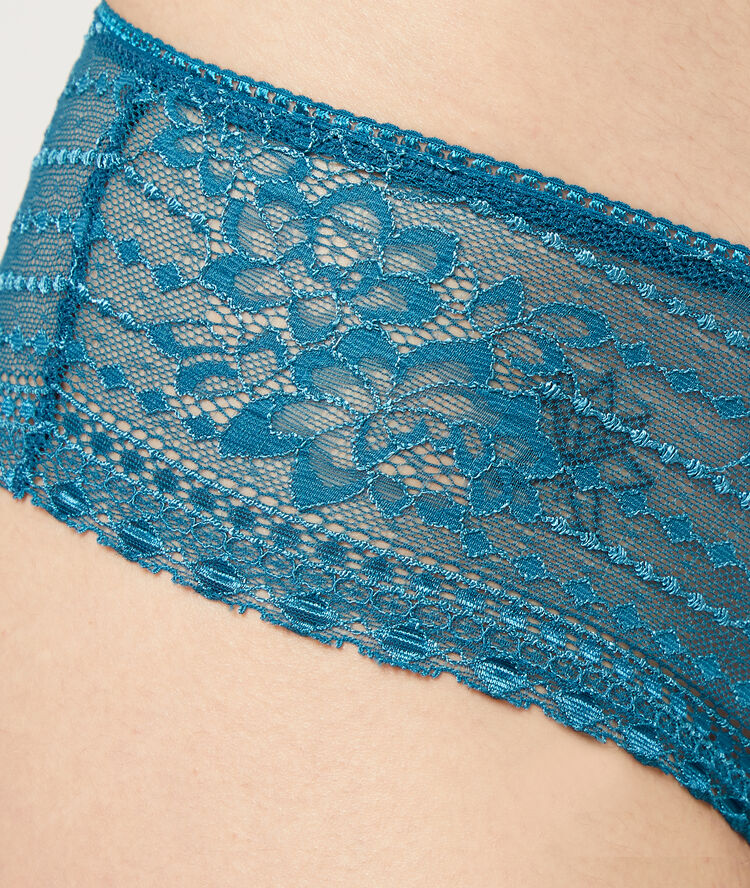 Shorty en dentelle bleu canard.