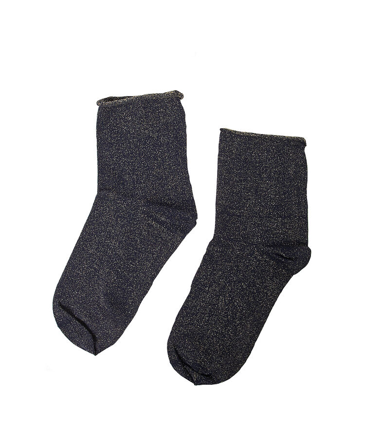 Chaussettes fil métallisé bleu nuit.