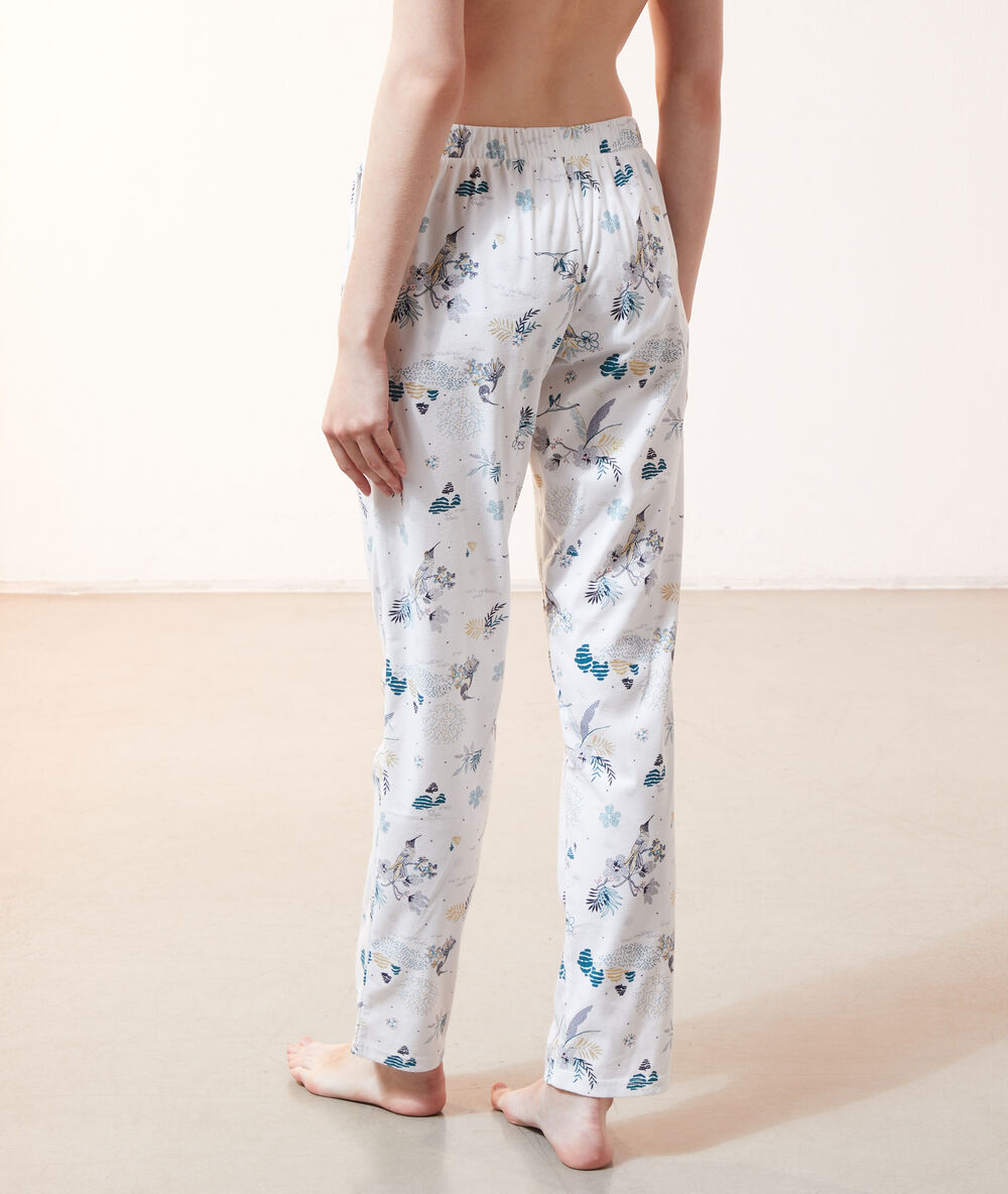 Pantalon de pyjama imprimé ecru.