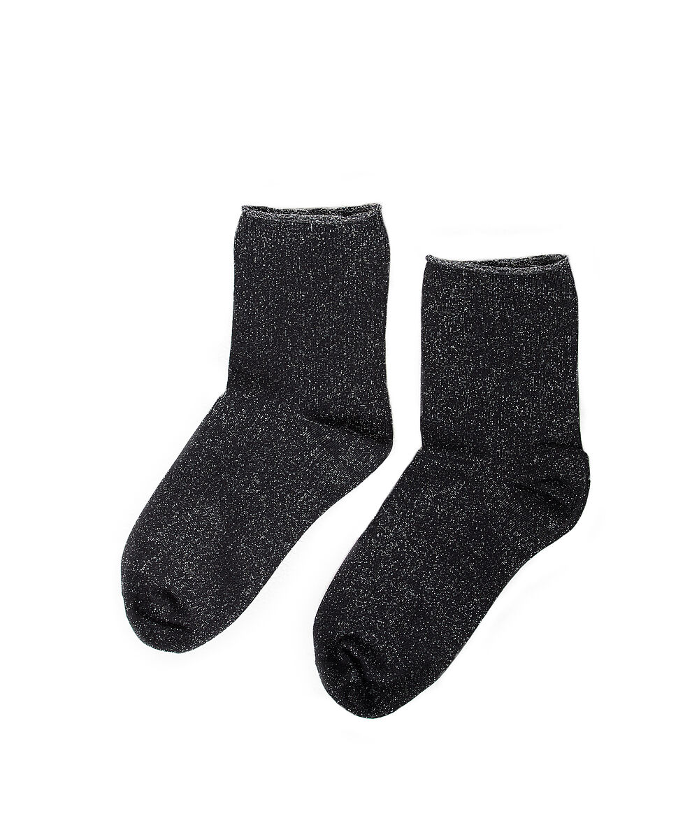 Chaussettes en fibres métallisées noir.