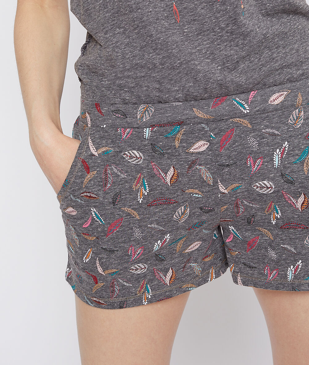 Short à plumes anthracite.