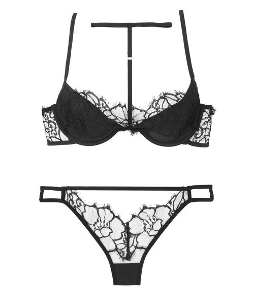 Tanga guipure noir.