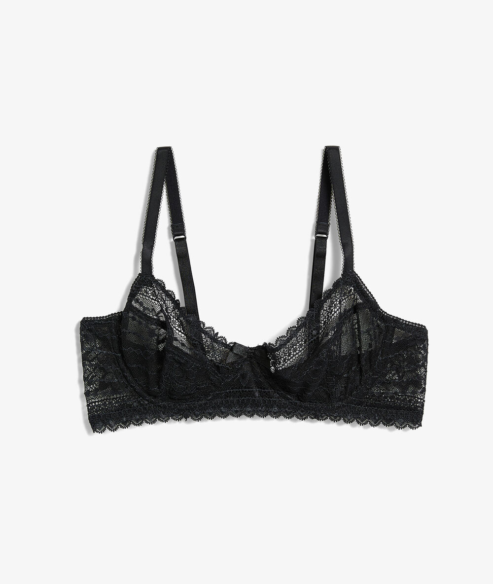 Soutien-gorge corbeille sans coques noir.