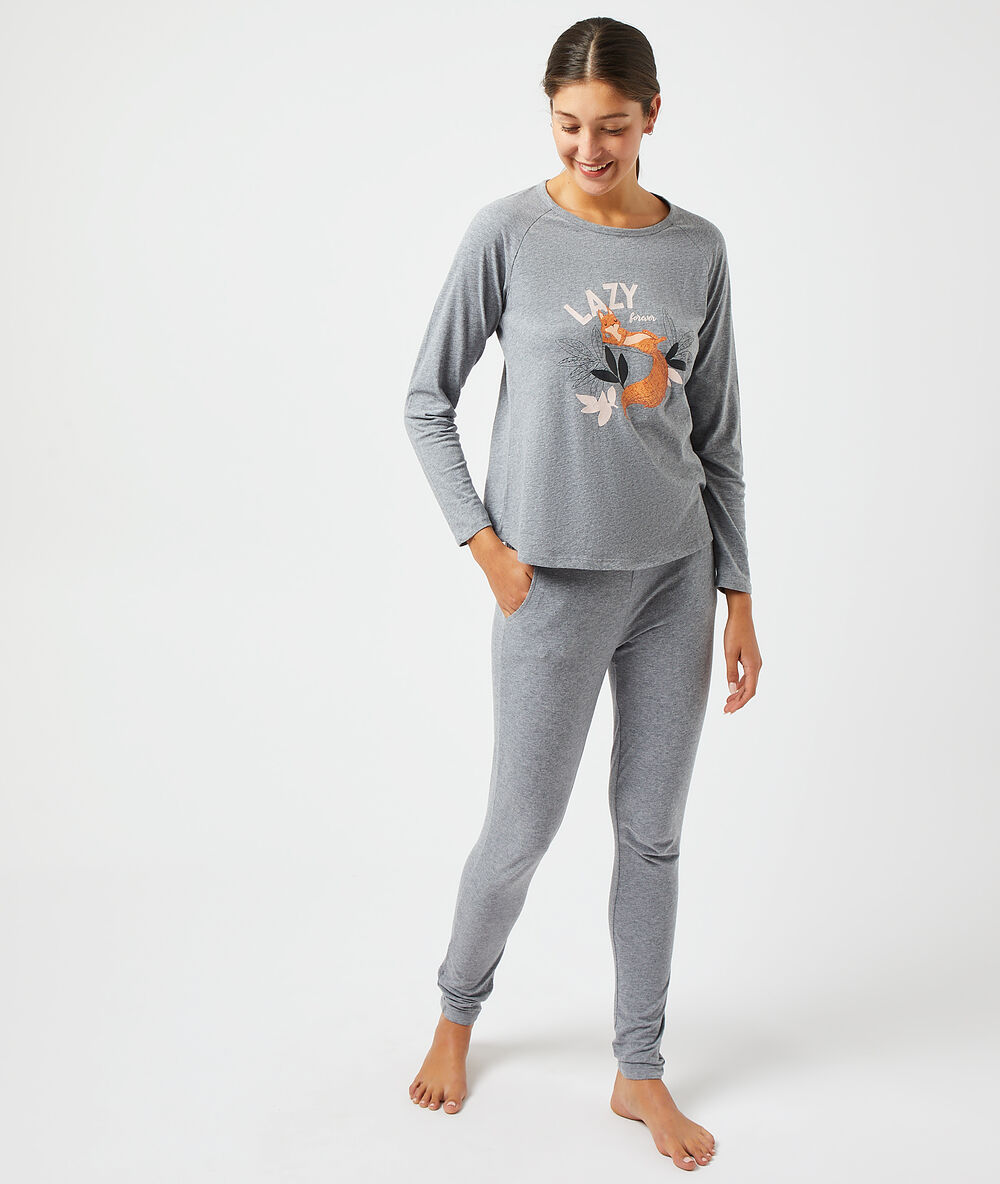 Pantalon uni anthracite.