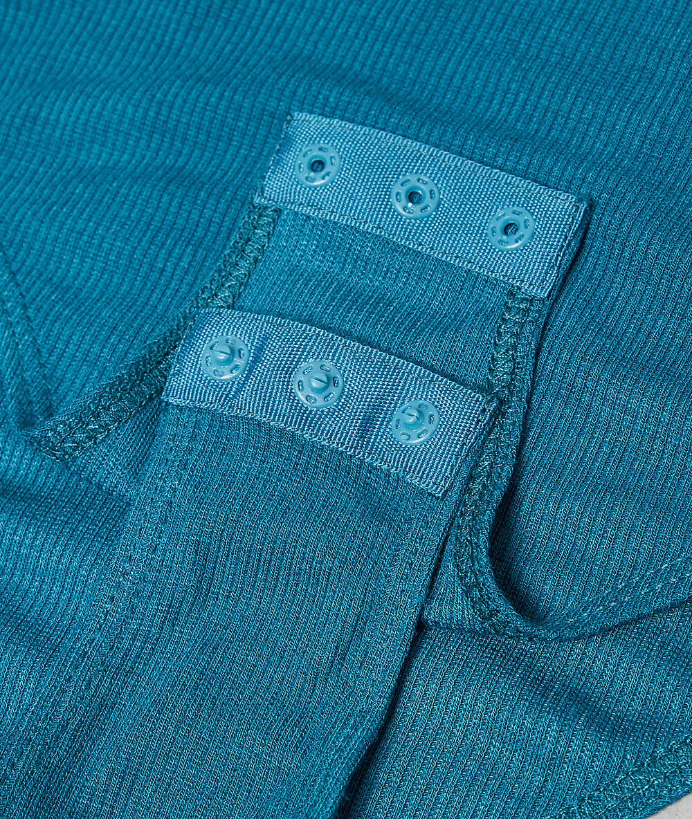 Body décolleté guipure bleu.