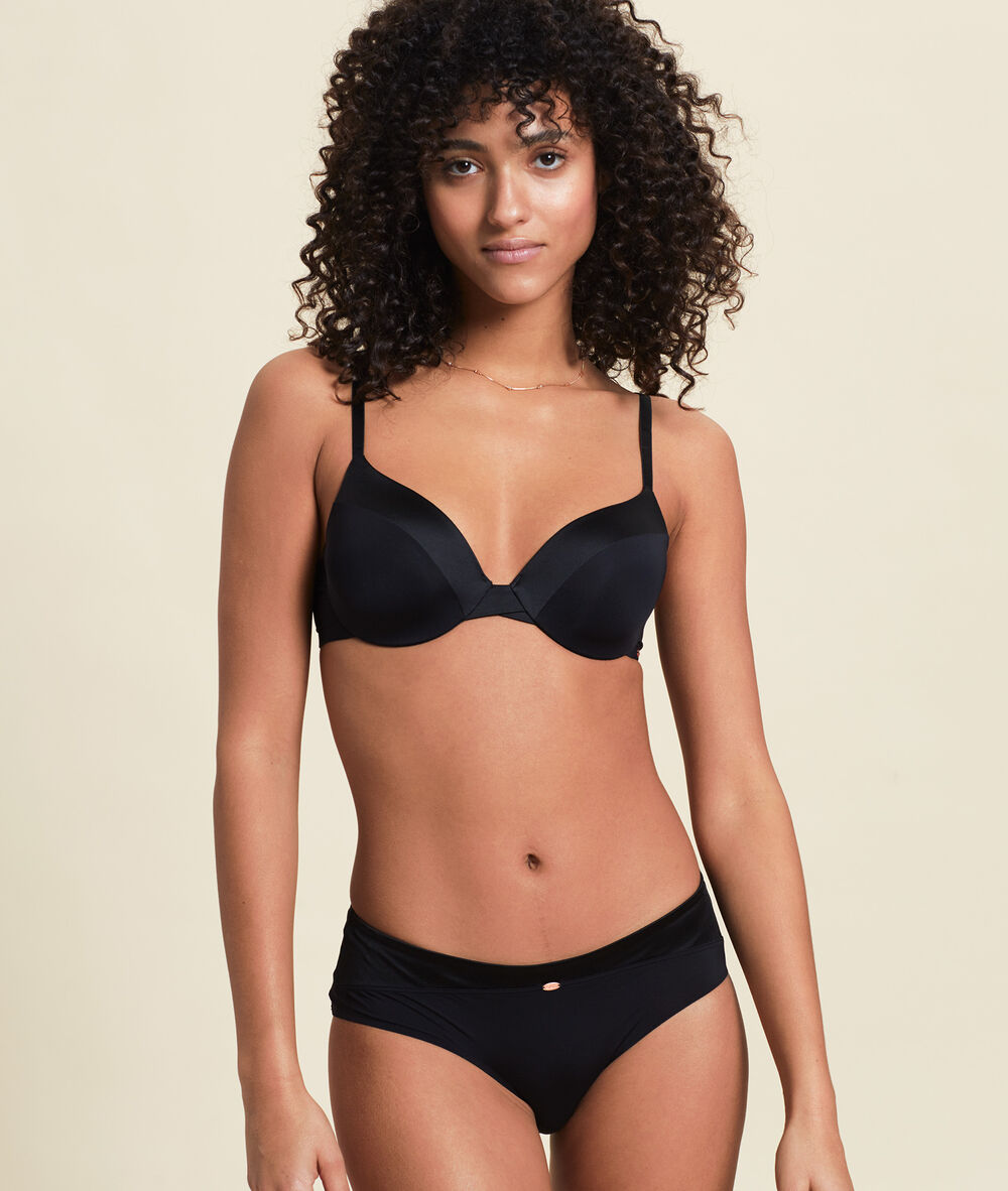 Shorty en microfibre irisée noir.