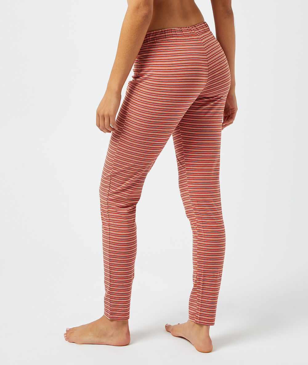 Pantalon à rayures brique roux.