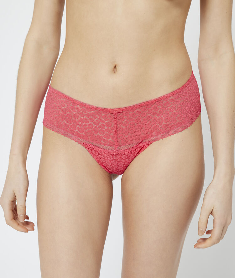 Tanga en dentelle imprimé animal petunia.